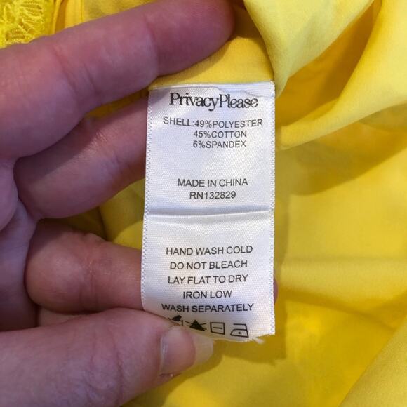 Lovers & Friends yellow white lace overlay off shoulder dress size Small - Picture 10 of 16